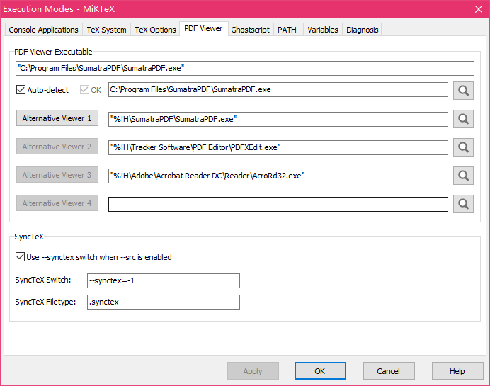 SyncTeX setting